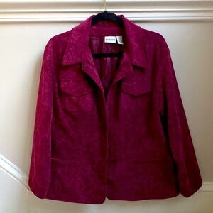 Chico’s Size 3 Velvet Paisley Fleur De Lis Printed Jacket‎ Blazer Chicos XL Boxy